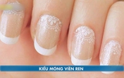 Đánh móng tay kiểu viền ren thời thượng, nữ tính Đánh móng tay kiểu viền ren thời thượng, nữ tính